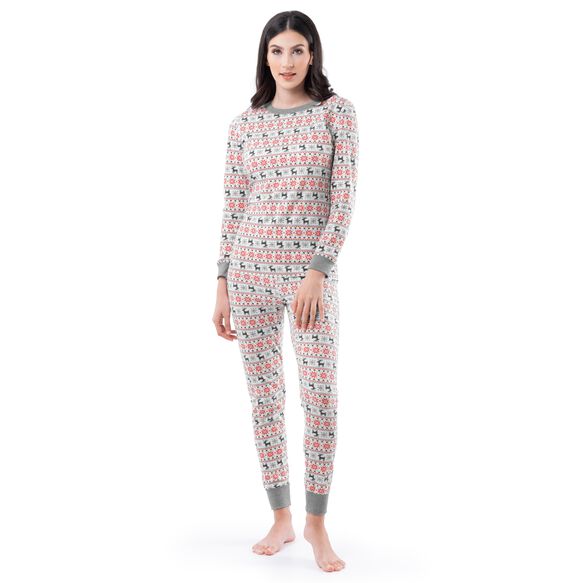 Fruit of the Loom Women's Waffle Crew Top and Pant, 2-Piece Pajama Set